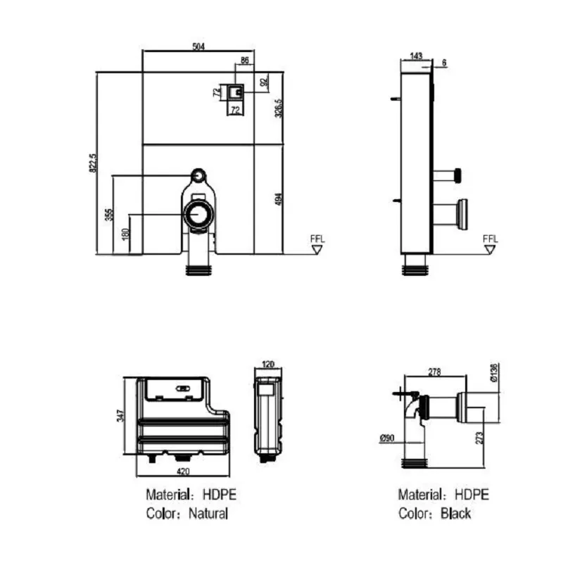 bidet cabinet cistern
