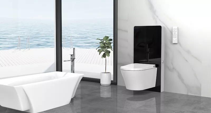 Oceanwell Smart toilet with glass Cabinet toilet Cistern Oceanwell Smart toilet with glass Cabinet toilet Cistern