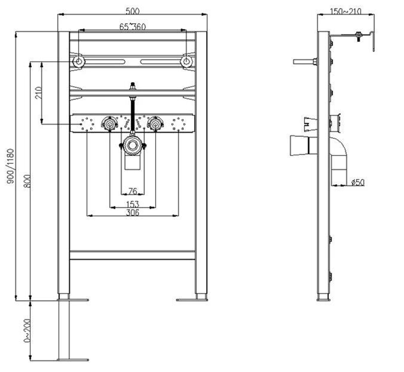 in wall cistern frame