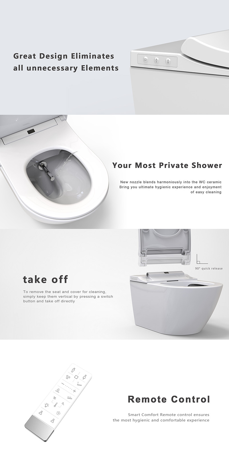 Big wash volume bidet seat