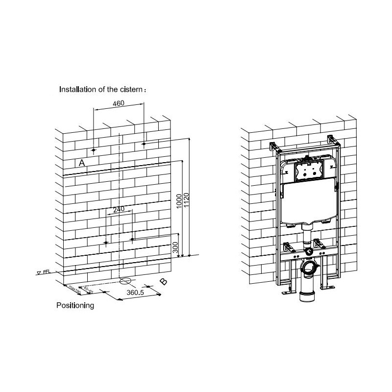 in wall concealed cistern frame