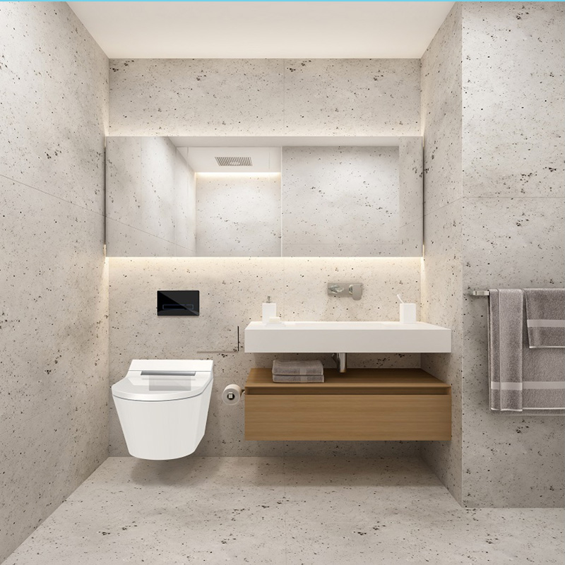 douche WC bidet seat with in wall cistern