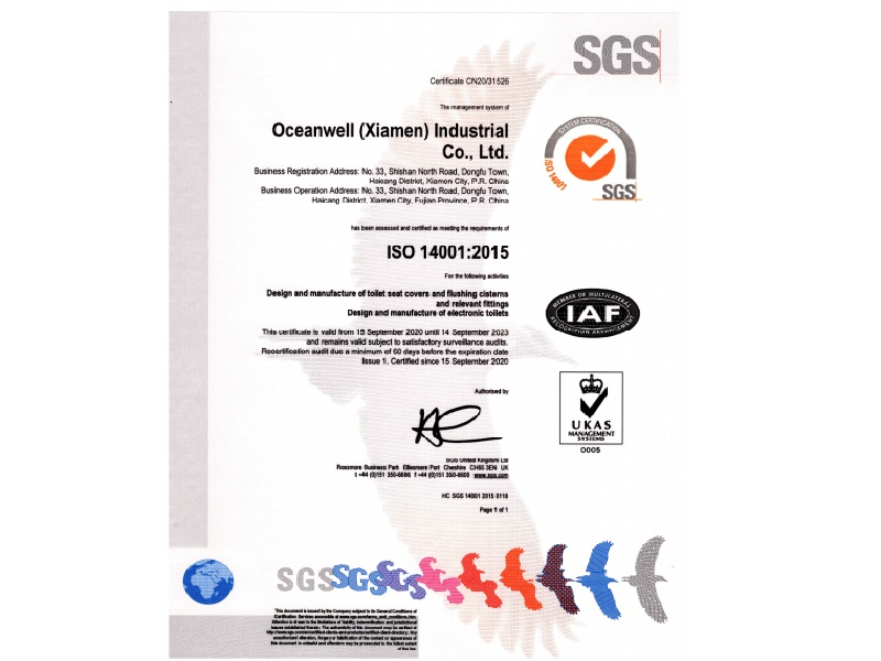 Oceanwell Achieves ISO 14000 Environmental Certification